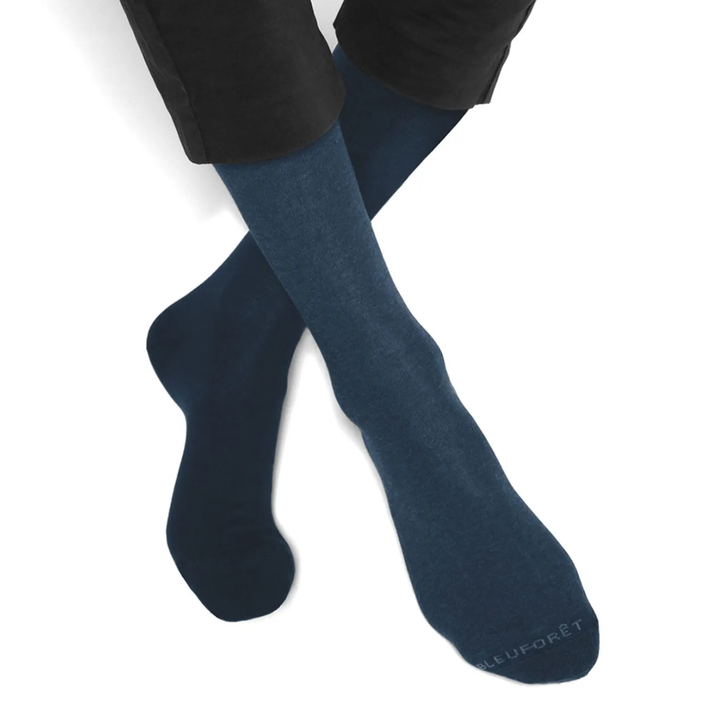 2 paires de chaussettes bleu 43-46^Bleu Foret Discount