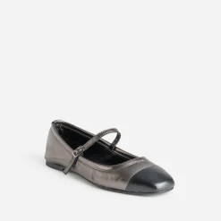 Babies gris métallisé cuir bout^Eram Discount