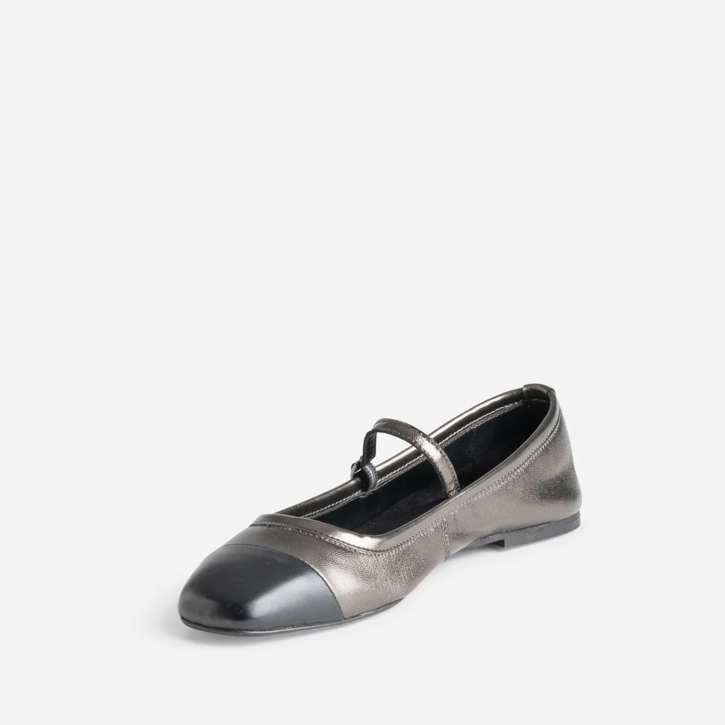 Babies gris métallisé cuir bout^Eram Discount
