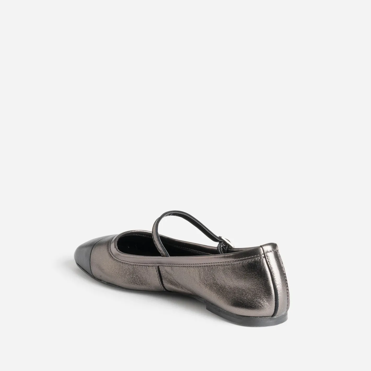 Babies gris métallisé cuir bout^Eram Discount