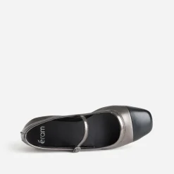 Babies gris métallisé cuir bout^Eram Discount