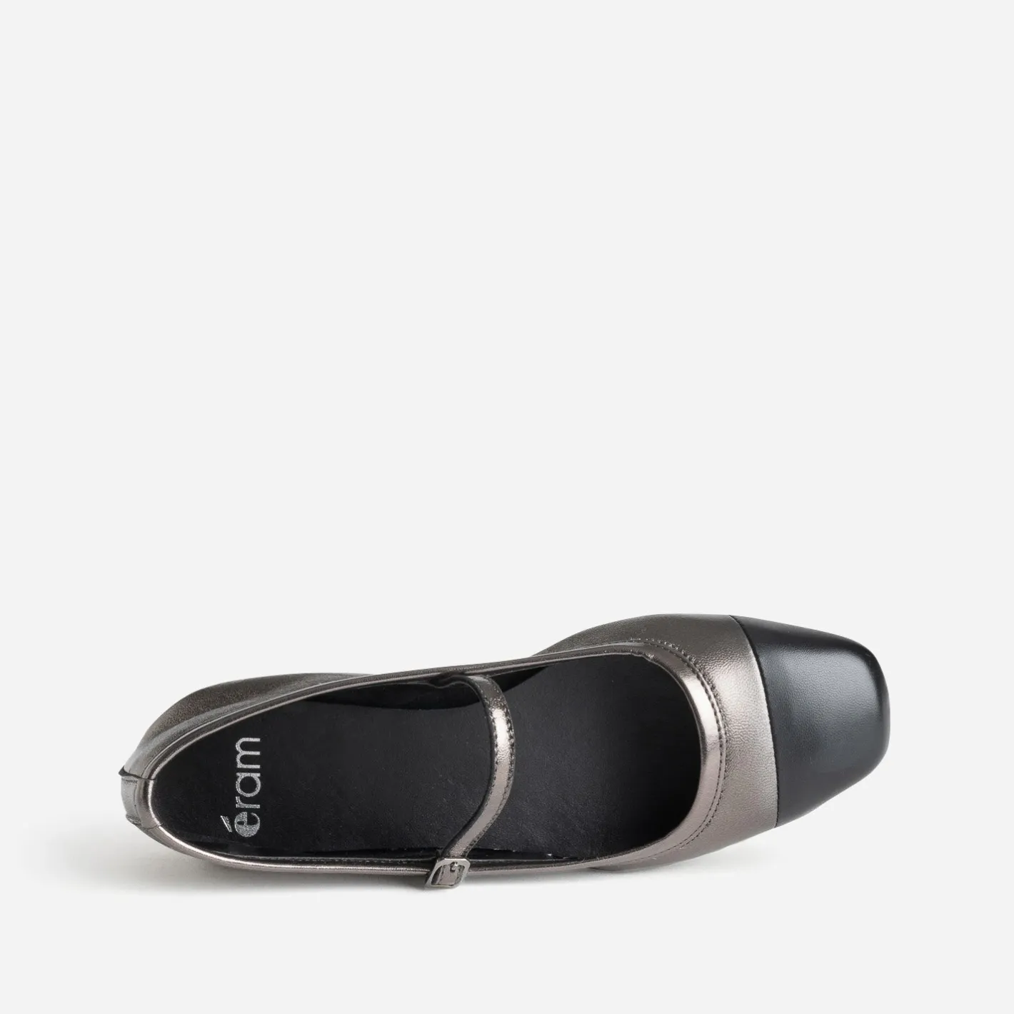 Babies gris métallisé cuir bout^Eram Discount