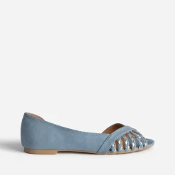 Ballerine pastel suédée et dorée open-toe^Eram Discount