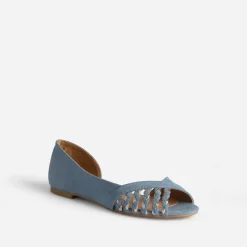 Ballerine pastel suédée et dorée open-toe^Eram Discount