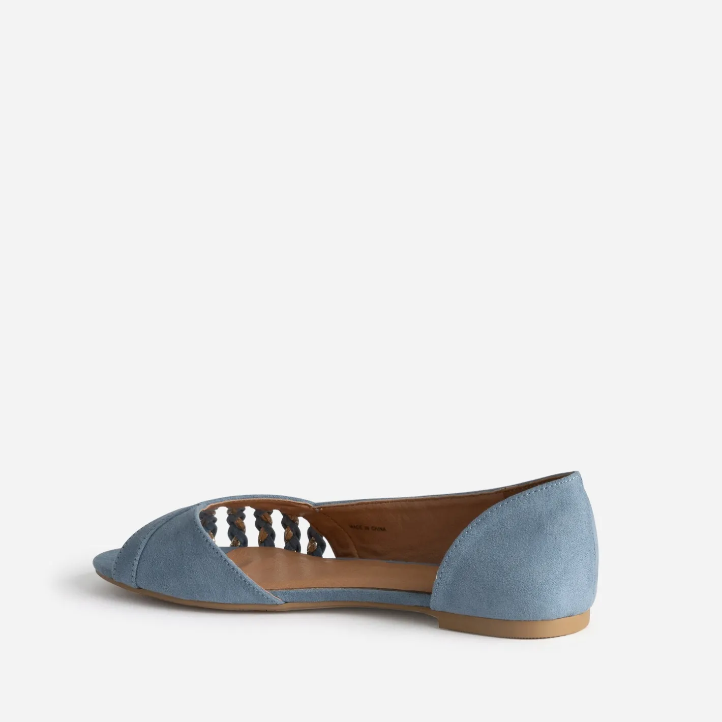 Ballerine pastel suédée et dorée open-toe^Eram Discount