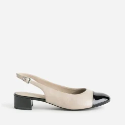 Ballerine cuir bout et talon noirs vernis^Caprice Online