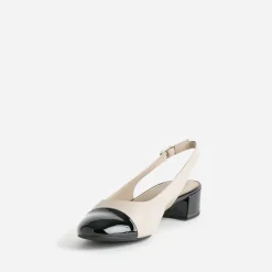 Ballerine cuir bout et talon noirs vernis^Caprice Online