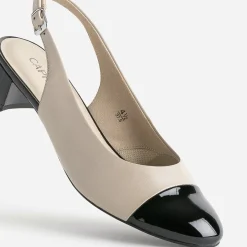 Ballerine cuir bout et talon noirs vernis^Caprice Online
