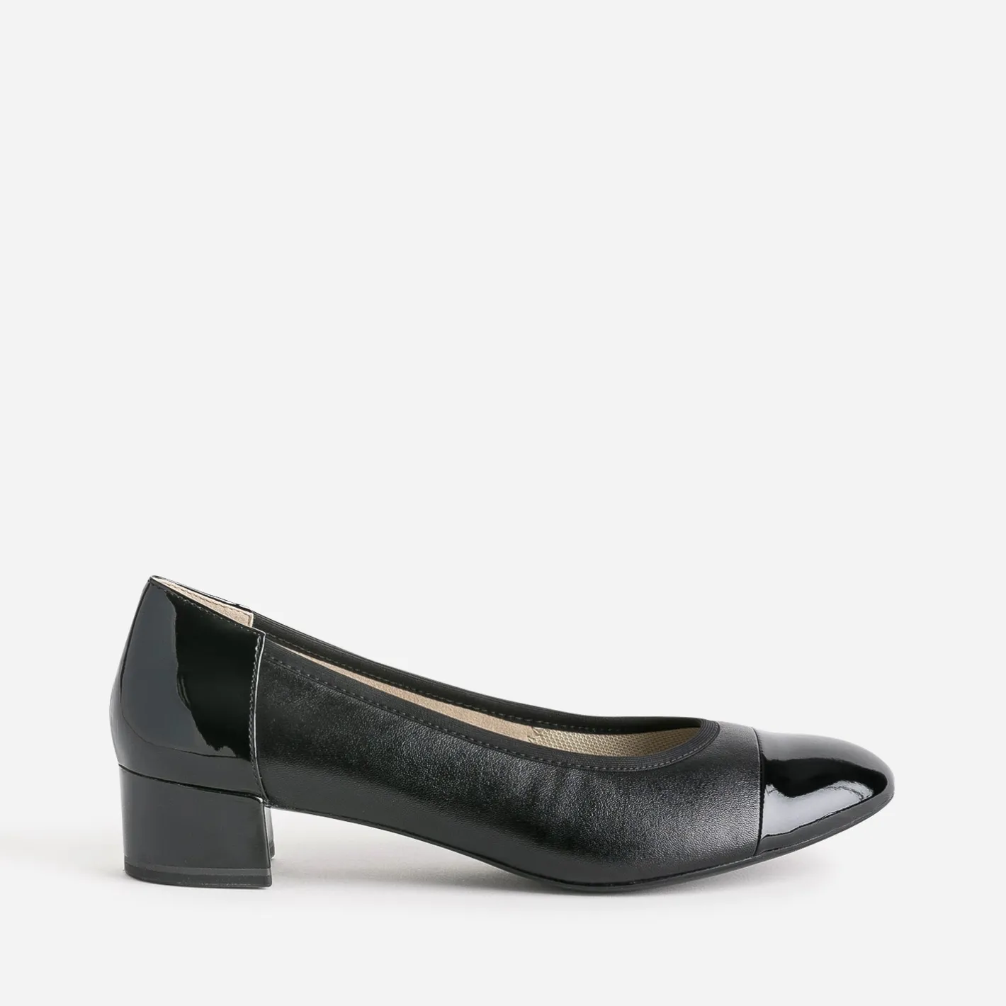 Ballerine cuir bout et talon vernis^Caprice Hot