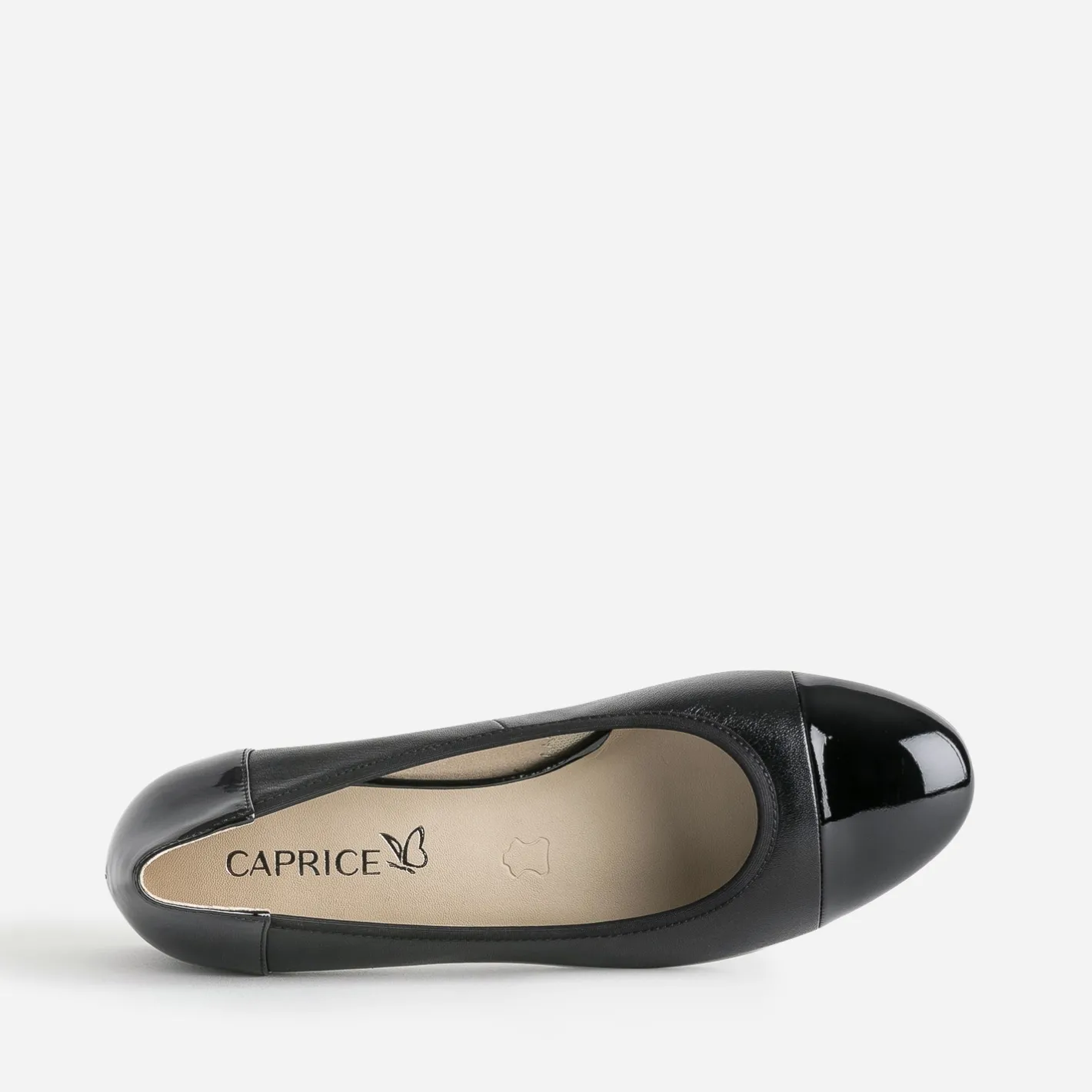 Ballerine cuir bout et talon vernis^Caprice Hot