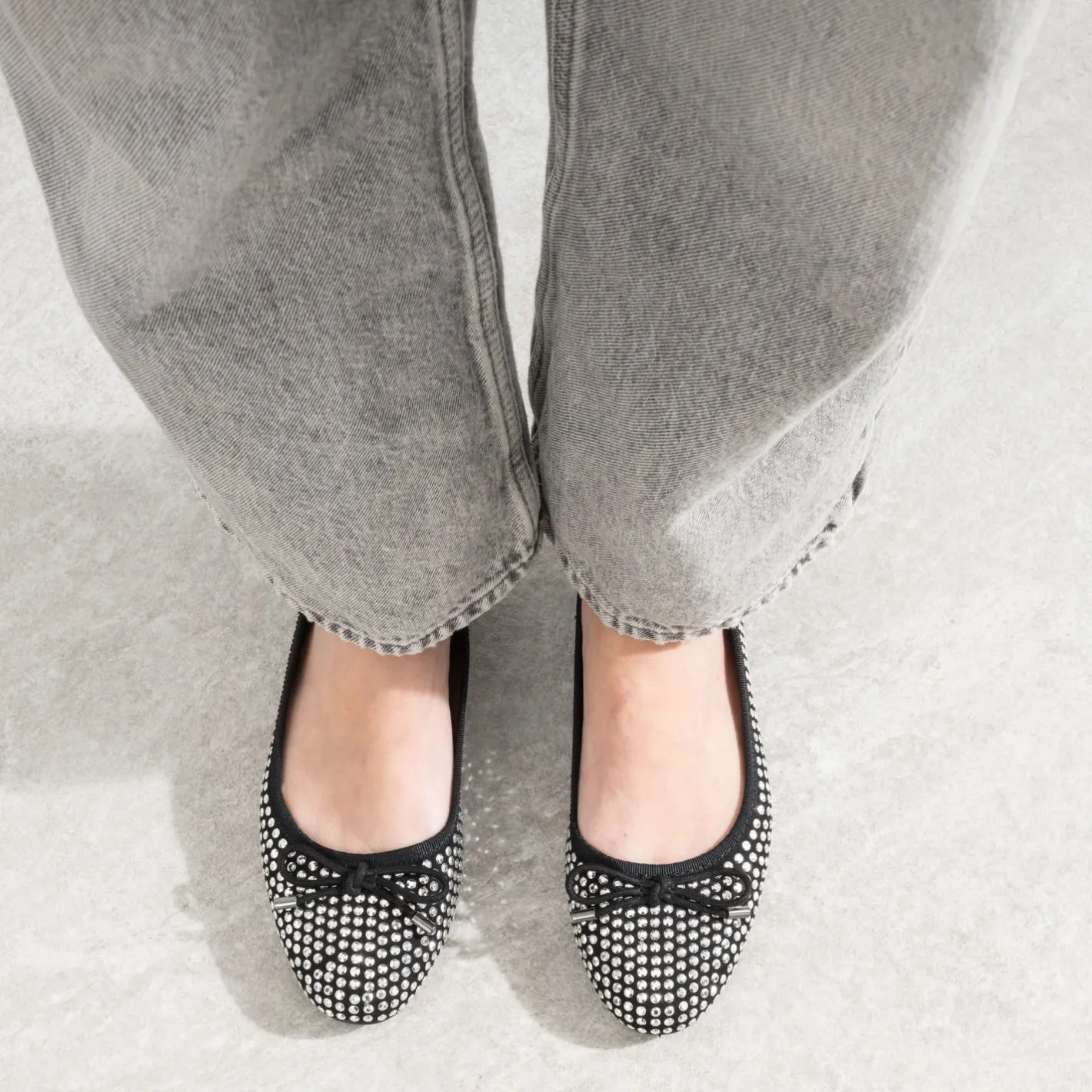 Ballerine noire décor strass^Eram Online