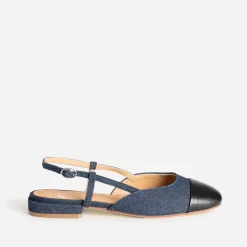 Ballerine slingback bleu denim brut bout noir^Eram Outlet