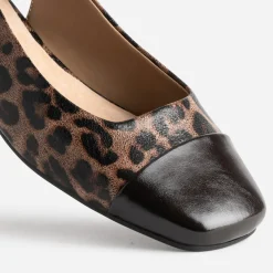 Ballerine slingback marron motif léopard^Eram Clearance