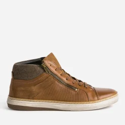 Basket cuir empiècement textile^Eram Sale