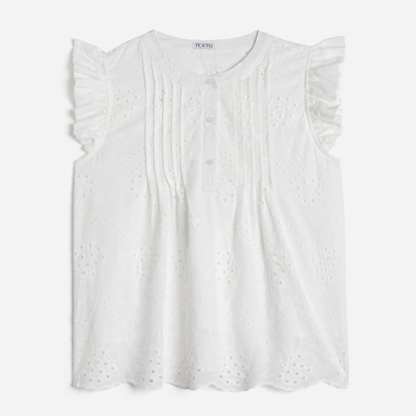 Blouse he broderies anglaises^Texto Discount