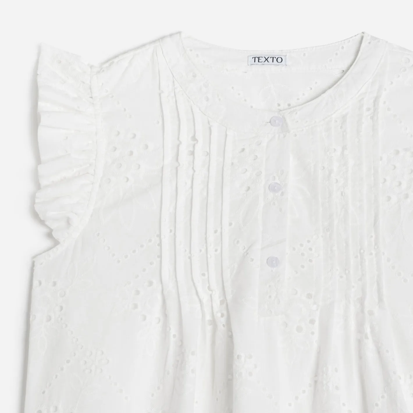 Blouse he broderies anglaises^Texto Discount