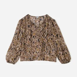 Blouse à imprimé ethnique floral^Texto Online