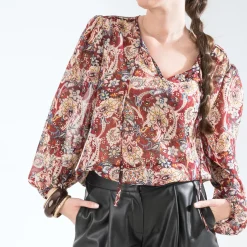 Blouse à imprimé cachemire floral^Texto Online