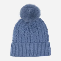 Bonnet tricot à torsades et pompon^Eram Clearance