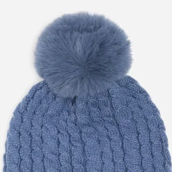 Bonnet tricot à torsades et pompon^Eram Clearance