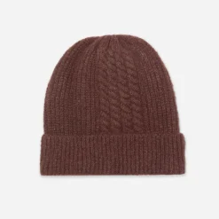 Bonnet bordeaux en tricot torsades^Eram Discount