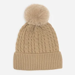Bonnet en tricot torsadé à pompon^Eram Clearance