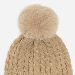 Bonnet en tricot torsadé à pompon^Eram Clearance