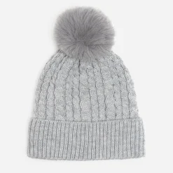Bonnet tricot à torsades et pompon^Eram Clearance