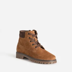 Boots à lacet cognac cuir velours^Buggy