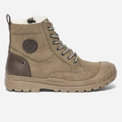 Boots à lacet taupe suédé et fourré^Buggy New