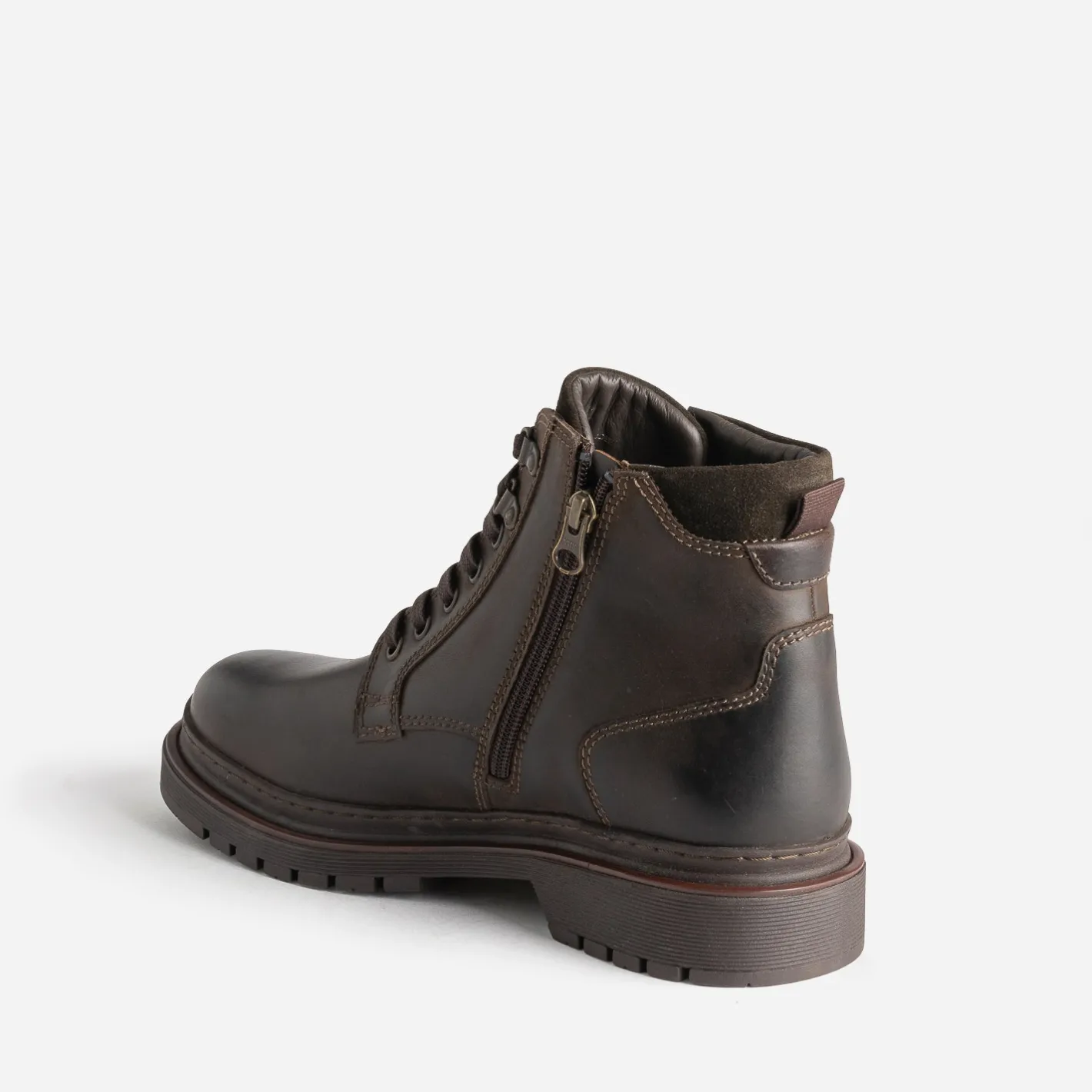 Boots à lacet en cuir à semelle cranté^Eram New