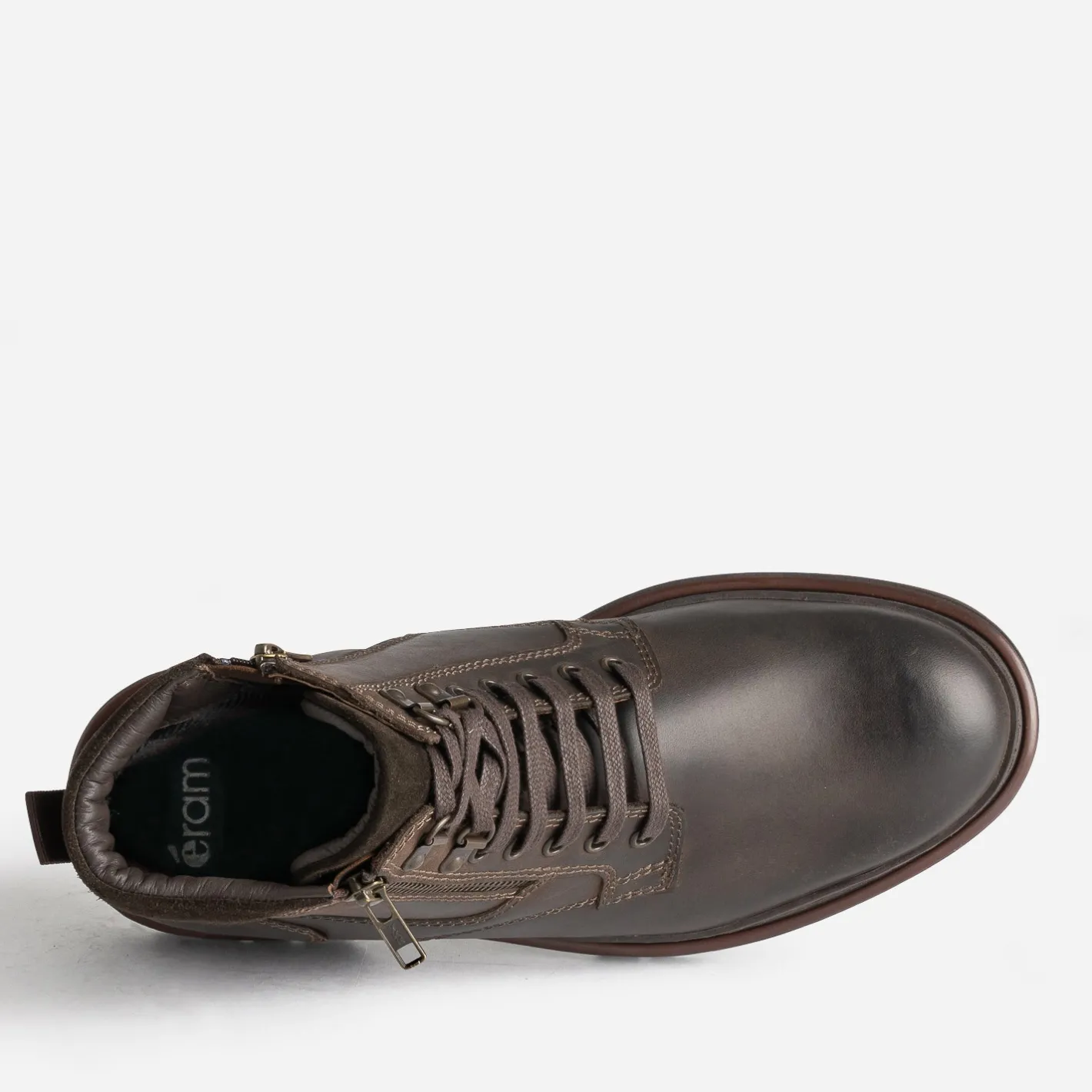 Boots à lacet en cuir à semelle cranté^Eram New
