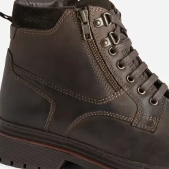 Boots à lacet en cuir à semelle cranté^Eram New