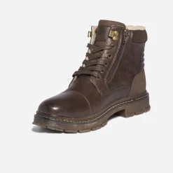 Boots à lacet en cuir fourré^Eram Clearance