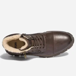 Boots à lacet en cuir fourré^Eram Clearance