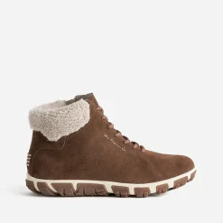 Boots à lacet camel en cuir velours fourré^Tbs Sale