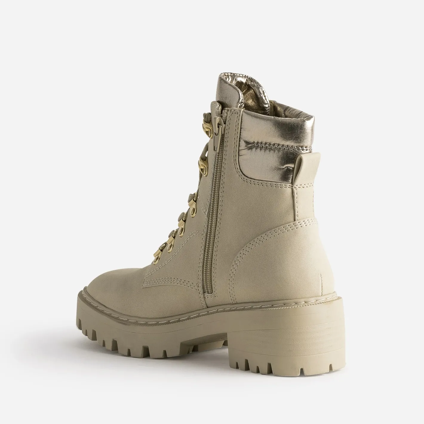 Boots à lacet à col métallisé^Texto Best