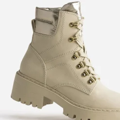 Boots à lacet à col métallisé^Texto Best