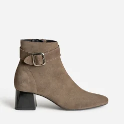 Boots à talon taupe cuir velours^Eram Clearance