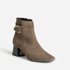 Boots à talon taupe cuir velours^Eram Clearance
