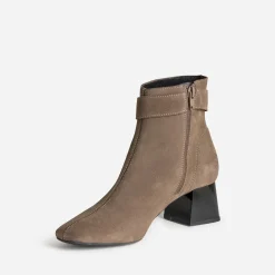 Boots à talon taupe cuir velours^Eram Clearance