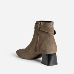 Boots à talon taupe cuir velours^Eram Clearance