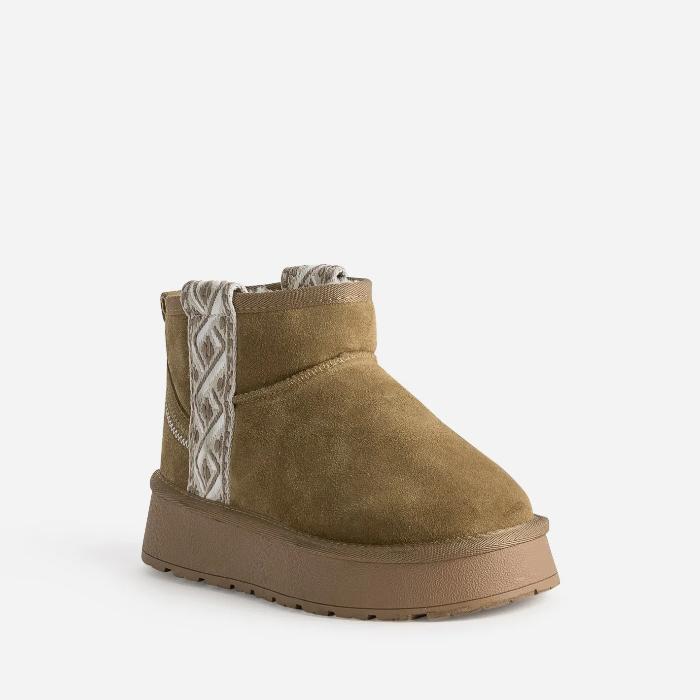 Boots cuir velours fourré à plateforme^Eram Hot