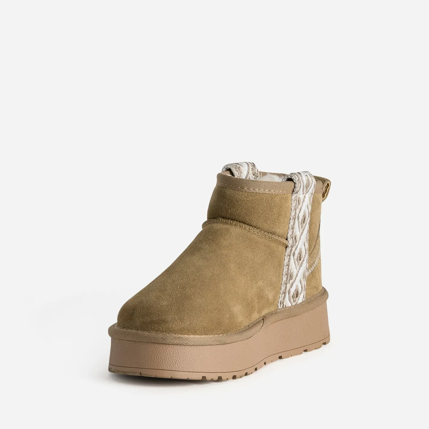 Boots cuir velours fourré à plateforme^Eram Hot