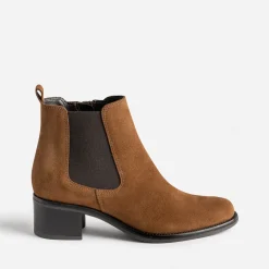 Boots cognac en cuir velours^Eram Clearance