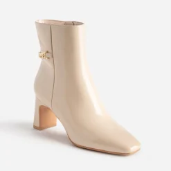 Boots écru verni décor chaîne^Eram Outlet