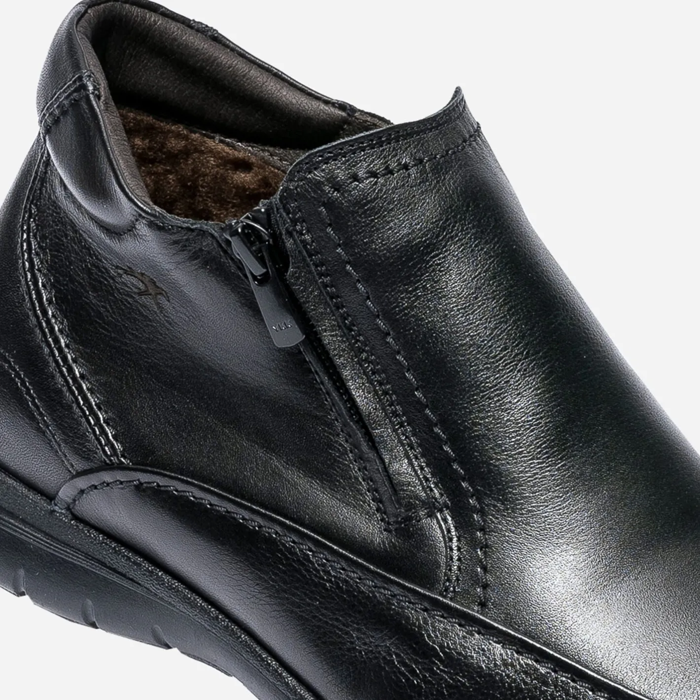 Boots en cuir fourré avec zips^Fluchos Outlet