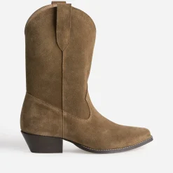 Boots western cuir velours^Texto Best