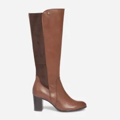 Botte à talon en cuir et textile^Caprice Sale