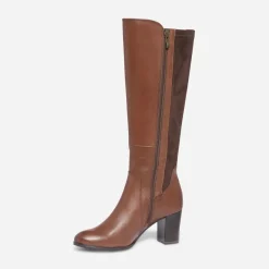 Botte à talon en cuir et textile^Caprice Sale